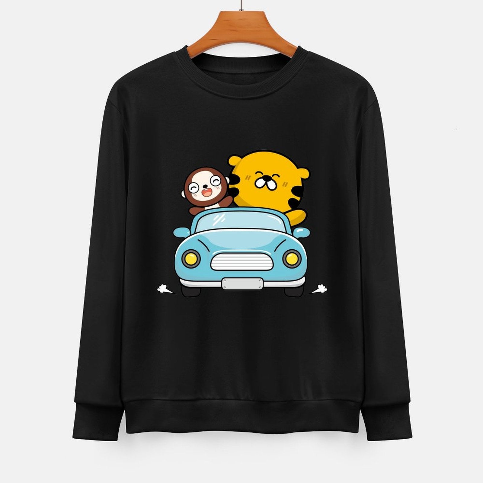 Front Patterned Long Sleeve TopStreet Oversized